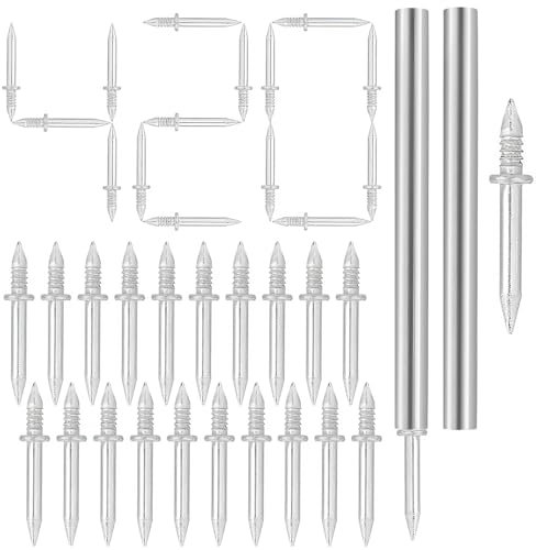 420 Pcs Double Headed Skirting Nails, Double Sided Traceless Nails with Sleeve Tool, Skirting Board Nail Invisible Security Screws for Home Improvement, Wood Furniture and DIY