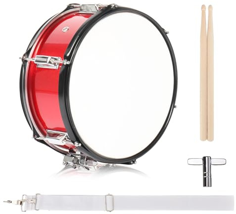 LALAHO 12 x 5.5 Inches Snare Drum Comes with a Pair of Drumsticks, Red