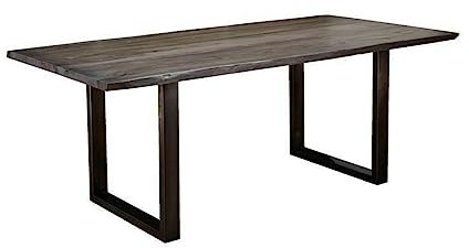 Freeform Baumtisch Esstisch 200x100 Sheesham Holz massiv Massivholz Küchentisch mit Kufengestell braun