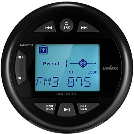 Velex Reproductor multimedia resistente al agua, receptor, con transmisión de audio, pantalla positiva de 2.4 pulgadas