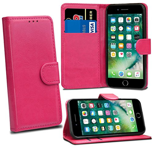 jonlineuk iPhone SE 2022 / iPhone SE 2020 / iPhone 8/7/6/6s Case, [Card Holder] Magnetic Luxury PU Wallet Cover - Id Holder Flip Leather Case For iPhone 7/8 4.7 (Pink)