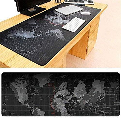 Greenfields Gaming Mouse Mat Desk Pad Large Size 90x40cm Multipurpose Comfortable Mousepad for Office PC Keyboard and Mouse World Map