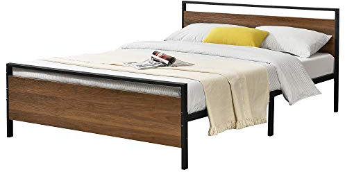 [en.casa] Metallbett Finse 140 x 200 cm Jugendbett Doppelbett Gästebett Metall Bettgestell Schwarz Stahlrahmen