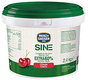 Menz&Gasser Confettura Extra da Forno di Ciliegie SINE Secchiello, Realizzato con il 60% di Alta Qualità, 100% Made in Italy, 1 Secchiello x 2,4 kg