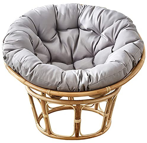 TDHLW Rund Papasansessel Kissen, Papasan Chair Cushion, Papasan-Kissen, Floor Cushion for Swinging Chair, Papasansessel Kissen, Outdoor Patio Swivel Chair Cushion,Grau,Dia 120cm/47inch