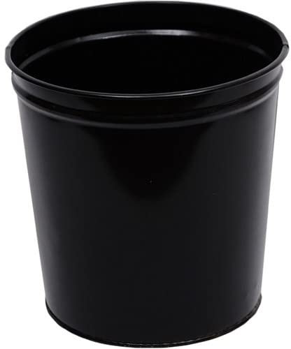 furni24 Abfalleimer aus Metall – schicker Papierkorb für Bad, Büro und Schlafzimmer – Mülleimer Bad auch für Papier etc. - Zylindrischer Mülleimer aus Metall ohne Deckel – 26x26h, schwarz