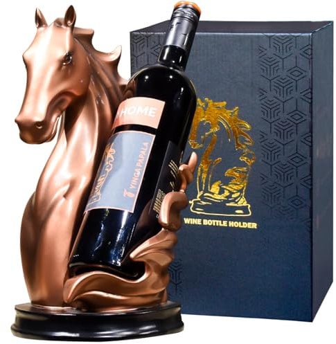 YINGAVERSAI Weinflaschenhalter Weinregale Tischplatte Pferdestatue als Zuhause Küche Weinkeller Dekorative Aufbewahrung Organizer, Pferdeskulptur Pferd Dekor Pferd Geschenke für Mädchen Männer Frauen