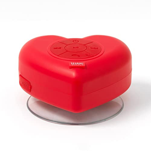 Legami - Vivavoce e Speaker Bluetooth® Resistente all'Acqua, 8,5x8 cm, in Silicone e ABS, Tema Love, Singing in the Shower, Microfono Integrato, Cavo USB di Ricarica Incluso, Tempo di Ricarica 1 Ora