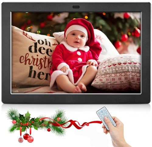 Digitaler Bilderrahmen 8 Zoll GJCrafts Elektronischer BilderrahmenFoto 1920 * 1200IPS/Musik/Video-Player/Kalender/Alarm USB oder mit Fernbedienung