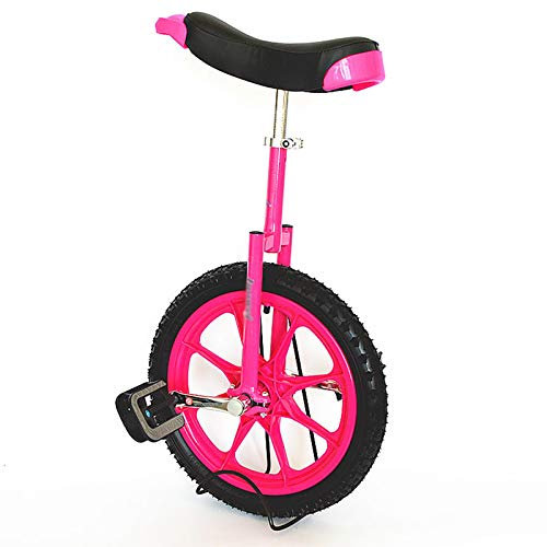 Einrad Kinder/Mädchen/Jungen 16 Zoll Einrad Rad, 7/8/9/10 Jahre Kinder Outdoor Sport Balance Fahrrad, Anti-Rutsch-Reifen Und Pedale (Color : Pink)