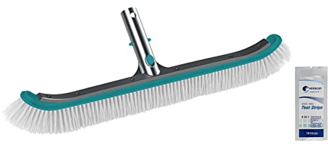 BAYROL Brosse PAROI Murale 50CM INCURVÉE avec Poils en POLYPROPYLÈNE | en ABS et Aluminium - Brosse pour piscines Liner ou Coque - Accessoire - Entretien de la Piscine + 10 Tests HPS OFFERTS 6 en 1