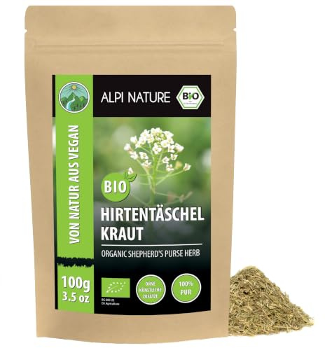Alpi Nature Bourse a Pasteur BIO Tisane 100g, Thé en Vrac, Herbe de Bourse a Pasteur Séchée et Coupée