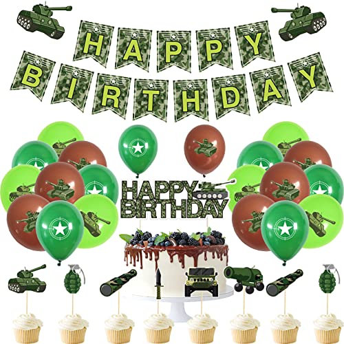 Army Kindergeburtstag Deko Militär Geburtstag Party Deko Army Camouflage Deko Geburtstag Militär Luftballons Camouflage Luftballons Kuchen Topper Girlande