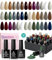 Beetles Set di 23 smalti rimovibili in gel UV Industrial Wave, 20 colori, con 3 top coat e base, marrone scuro, rosso bordeaux, viola
