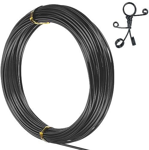 SUGERU Diy Filo di Alluminio Modellabile-1mm X 28m, Filo di Ferro per Bigiotteria Tricotin,Artigianale,Flessibile e Modellabile,Creazione di Gioielli,L'Artigianato Della Scultura (1mm x 28m - nero)