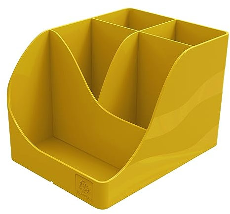 Exacompta - Réf. 69508D - 1 Pot à crayons Pen-Wave Bee Blue Safran - 5 compartiments - 4 compartiments hauts pour les grands ustensibles et 1 compartiment bas pour les petits ustensiles