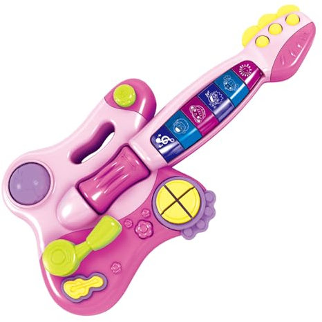 Flex Educational Children Musical Guitar With Sound and Light - Kids Gift for 2-4 Years (Pink)