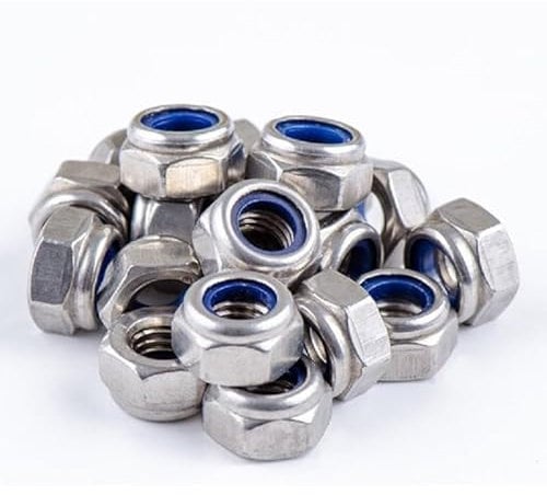 Sicherungsmuttern M5 Edelstahl A2 - DIN 985- Stopmuttern - Selbstsichernde Muttern - Metrisch Sechskantmutter - Niedrige Form mit Klemmteil (Gewinde: M5; Menge: 25 St.)