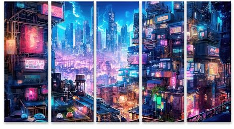 islandburner Bild auf Leinwand Konzept Lovely Anime Cyberpunk Stadt Gemälde Digital Nacht Generiert Bilder Wandbilder Poster