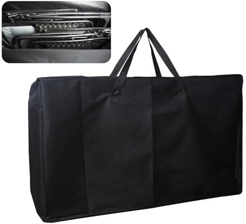 Large Garden Chair Furniture Cushion Storage Bag, 105x73x28cm Heavy Duty 600D Reclining Folding Chairs Cover for Beach Lounge Camping Gravity Folding Patio Chaise, Extra Large Travel Bag, Black