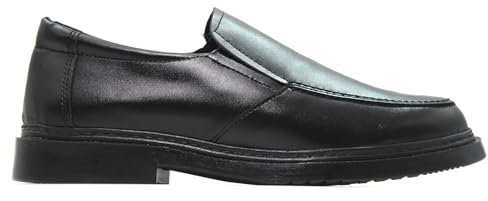 BLANDO'S - Zapato Profesional para camareros, de Piel, sin Cordones, Suela de Goma,tacón bajo,mocasín, para: Hombre Color: Negro Talla:40