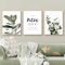 Qeuufieu 3-teiliges Moderne Poster Set, Boho Aesthetic Grün Pflanze Wanddeko Bilder Wohnzimmer Deko Schlafzimmer, Premium Leinwand Bild Wandkunst, ohne Rahmen (40x50cm)