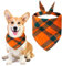 Voarge Hundeschal,Klassisches Kariertes Hundehalstuch, Bandana für Hund,Waschbare Halsdreiecke für Kleine Mittlere und Große Hunde Katzen (Orange Kariertes Halstuch, L)