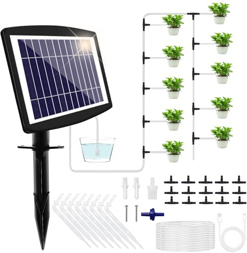 Solar Drip Irrigation - 15 Pot Self Watering System for Garden, Balcony & Patio
