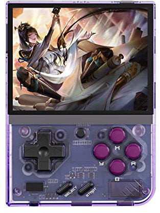 Kexpery Mini Plus - Console di gioco portatile, retrò, portatile, sistema Linux, schermo IPS da 8,9 cm, classica, ricaricabile, 3000 mAh, regalo per bambini e adulti (viola)