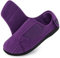HomeTop Damen Geschlossene Ferse Diabetiker Hausschuhe Kord Verstellbar Weite Passform Haken und Schleife Memoryschaum Pantoffeln Mauve Lila, 37 EU