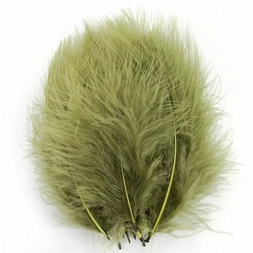 20 Unids/lote 10-15 cm Plumas de Pavo Naturales de Colores Pluma Esponjosa Vestido de Boda Fiesta DIY Decoraciones Accesorios de Artesanía-Verde militar