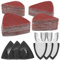 SEUNMUK 206 Pcs Oscillating Multi Tool Sanding Pads Kit, 3 Triangle Sanding Pads and 3 Finger Sanding Pad, 100PCS Triangle Sandpaper and 100PCS Finger Sandpaper for Woodworking