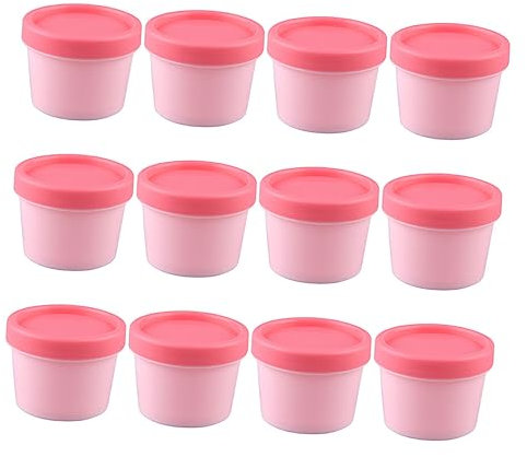 Ipetboom 12pièces Pots Cosmétiques Rechargeables Rose Avec Couvercles Étanches Pour Crèmes Visage Et Soins Peau Contenants Multifonctions Pour Voyage Et Maison