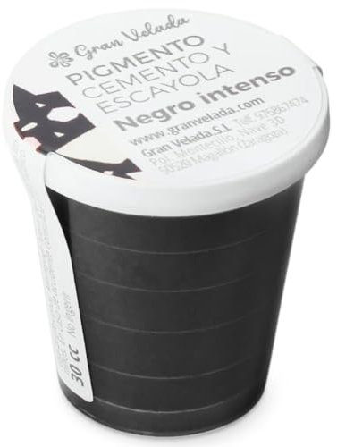 Pigment noir intense pour ciment et plâtre en un | Pigment en poudre insoluble, haut pouvoir de teinture | Idéal pour créations DIY | 30 cc