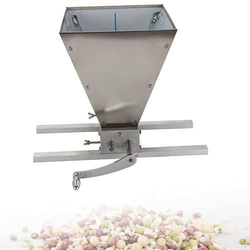 Mixtric Malzmühle Für Selbstgebrautes Bier, Gerstenmühle, Getreidemühle, Mit Verstellbaren Walzen, Für Nasses/Trockenes Getreide,Silber
