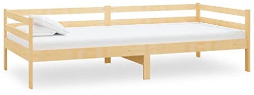 HEFZGDB Tagesbett Massivholz Kiefer 90x200 cm Ehebett Bettgestell Familienbett Bettrahmen für Herberge Wohnbereich Schlafzimmer Gästezimmer