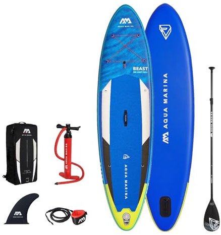 Aqua Marina Stand Up Paddle Beast 320x81cm | All-Around-Advanced ISUP | Inkl. Pumpe, Paddel, Mittelfinne, Sicherheitsleine & Zubehör | Perfekt für Anfänger & Fortgeschrittene