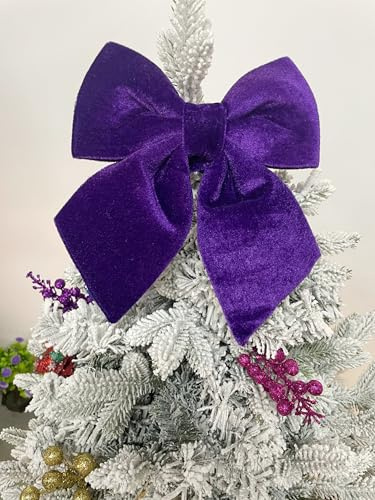 YYCRAFT Samtschleife, Weihnachtsschleife, 30,5 cm, für Kränze, Türen und Dekoration, Violett, 2 Stück, 30,5 cm