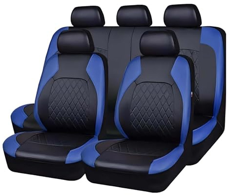 VALCLA Autositzbezüge Komplettset für Dacia Logan/Logan MCV/Logan MCV Fiskal/Logan MCV – 5-Sitzer, wasserdicht & rutschfest, vorne & hinten Autositzbezug Schonbezüge Sitzbezüge,C Blue