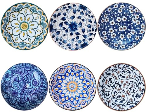 GXIQYL 6PCS Ceramic Dipping Bowls,Sauce Dish Bowls Dip Bowl Soy Sauce Bowl | Soy Sauce Bowl,Small Bowl Sauce Plates Tiny Bowls for Condiments Sushi Dishes Ketchup Snack Side Dishes