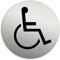 OFFORM DESIGN Plaque de Porte - Handicapés Ø 75 mm Plaque signalétique Aluminium brossé