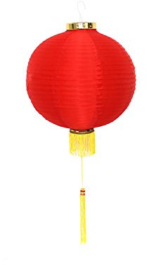 Lampion Dekolampion Fengshui Draht & Seide Fransen rund Asia (Ø25)