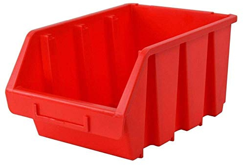 Faithfull Ergobox Interlocking Storage Bin Size 4 Red 209 x 340 x 155m