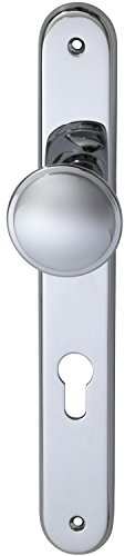Haustür - Knopflangschild ELEGANT 22, PZ88, Messing verchromt