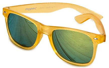 Mopec K500.11 Gafas de sol semi-transparentes, amarillo, lente espejo