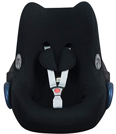 JYOKO Kids Funda de algodón para Silla de Coche Compatible con Maxi Cosi Cabriofix, Portabebe gr 0 (Black Series)