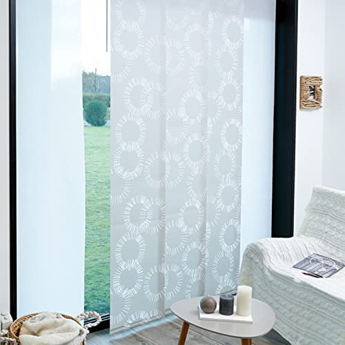 MADECOSTORE Panneau Japonais tamisant à Motifs 45cm - 45 x 260cm - Anneaux