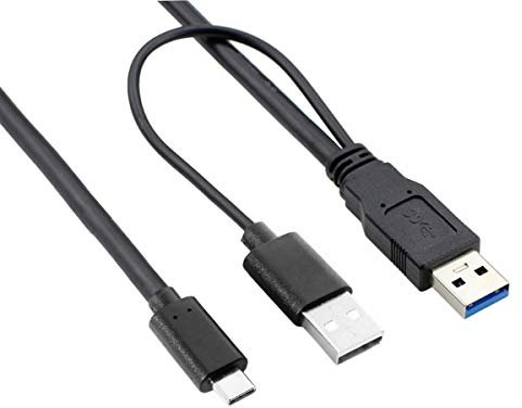 CY Câble USB type C vers USB 3.0 mâle et USB 2.0 pour ordinateur portable et disque dur 60 cm