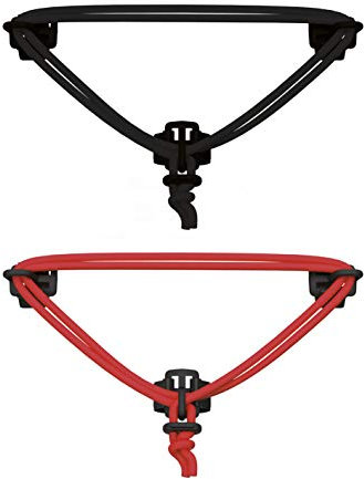 carryyygum Lenkerspannband für Fahrräder 2er Set | Gummiband, Gepäckspanner, Spanngummi | Mini-Gepäckträger 105cm [rot, schwarz]