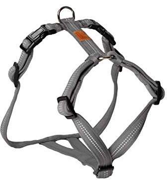 Feltmann Hundegeschirr - Super Soft, Silber, reflektierend, Bauchumfang 35-50 cm, 15 mm Bandbreite